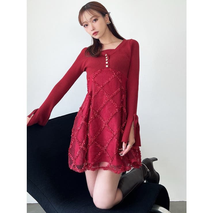 ドッキングフレアミニニットワンピース | RESEXXY | 詳細画像9 