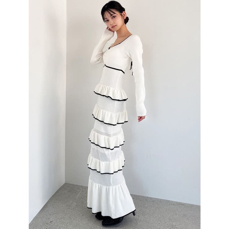 フリルデザインIラインニットワンピース | RESEXXY | 詳細画像15 