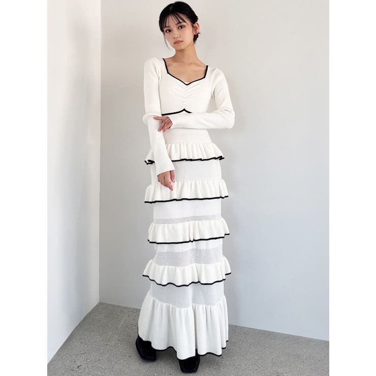 フリルデザインIラインニットワンピース | RESEXXY | 詳細画像16 