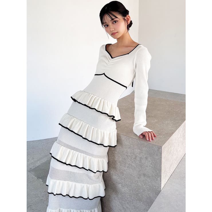 フリルデザインIラインニットワンピース | RESEXXY | 詳細画像17 