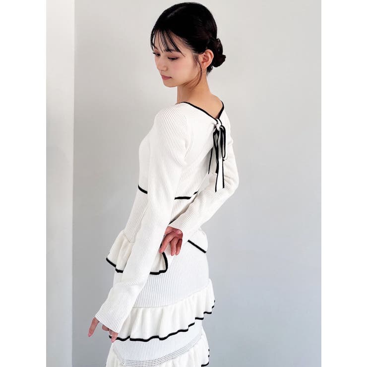 フリルデザインIラインニットワンピース | RESEXXY | 詳細画像18 