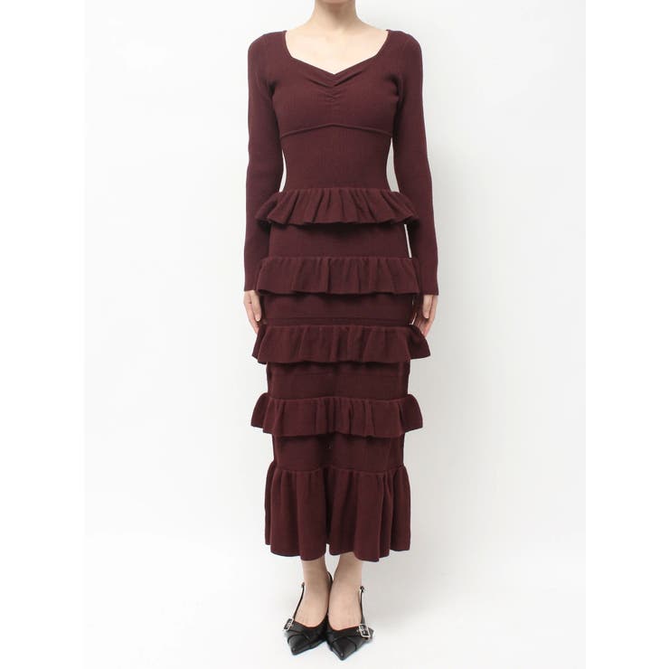 フリルデザインIラインニットワンピース | RESEXXY | 詳細画像21 