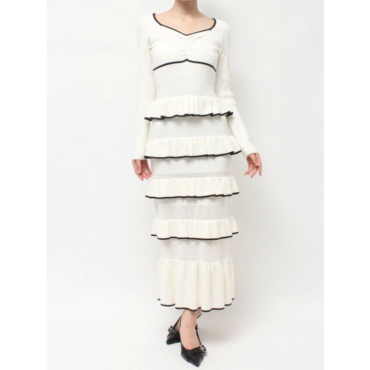 フリルデザインIラインニットワンピース | RESEXXY | 詳細画像31 