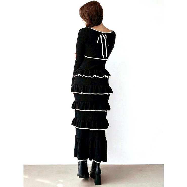 フリルデザインIラインニットワンピース | RESEXXY | 詳細画像6 