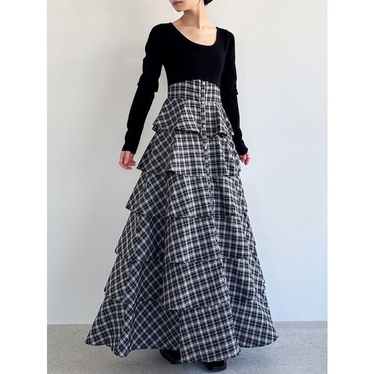 ブラック | ラッフルフレアワンピース | RESEXXY