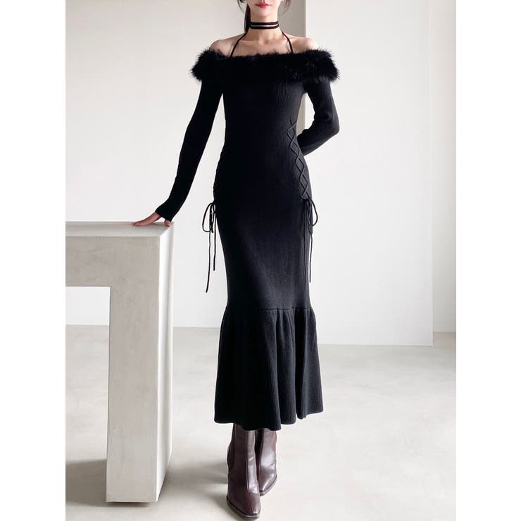 フェイクファートリムニットワンピース | RESEXXY | 詳細画像11 