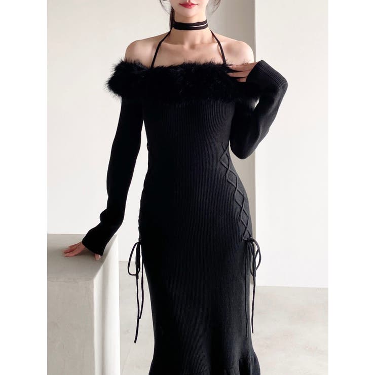 フェイクファートリムニットワンピース | RESEXXY | 詳細画像14 