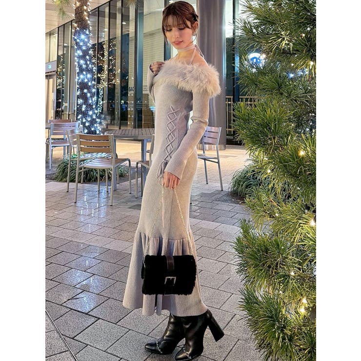 フェイクファートリムニットワンピース | RESEXXY | 詳細画像5 