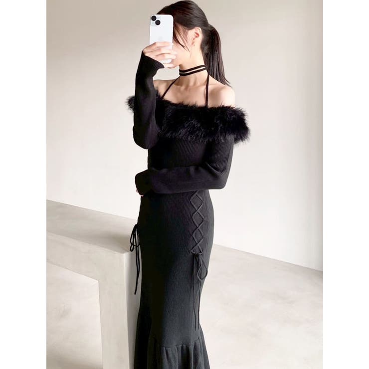 フェイクファートリムニットワンピース | RESEXXY | 詳細画像8 