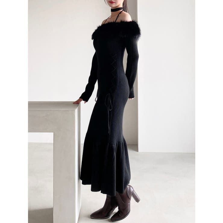 フェイクファートリムニットワンピース | RESEXXY | 詳細画像9 