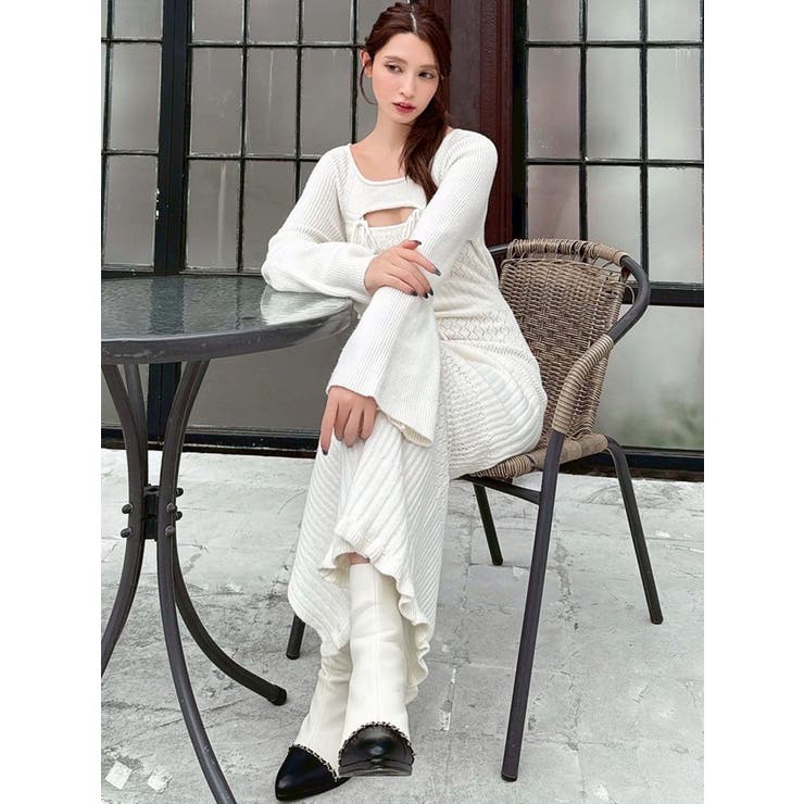 クロシェニットタイトワンピース クロシェニットタイトワンピース[品番：MKSW0066903]｜RESEXXY