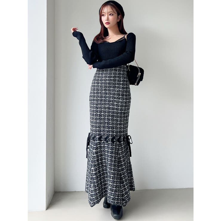 シアードッキングツイードニットワンピース | RESEXXY | 詳細画像14 