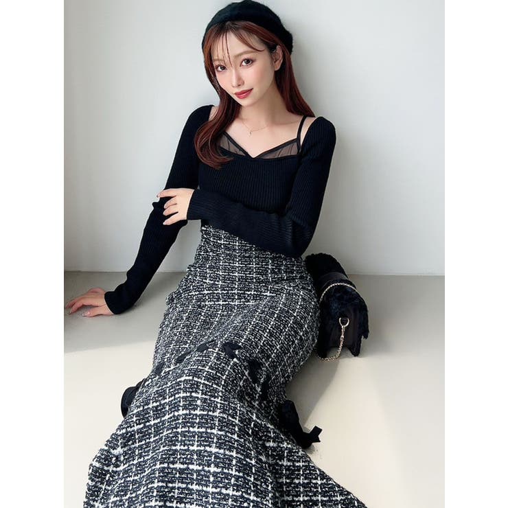 シアードッキングツイードニットワンピース | RESEXXY | 詳細画像17 