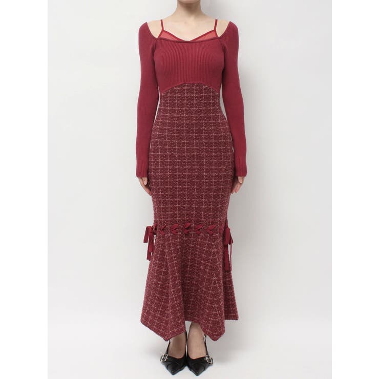 シアードッキングツイードニットワンピース | RESEXXY | 詳細画像19 