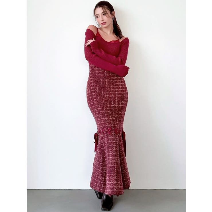 シアードッキングツイードニットワンピース | RESEXXY | 詳細画像2 