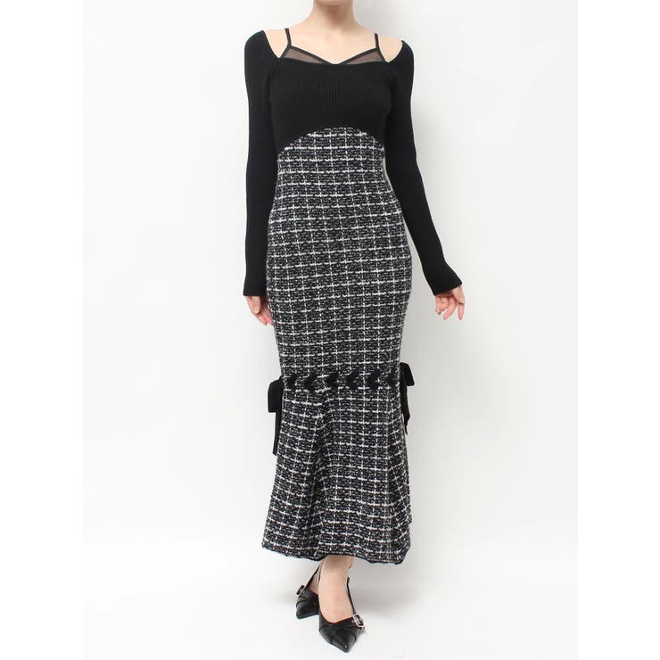 シアードッキングツイードニットワンピース | RESEXXY | 詳細画像29 