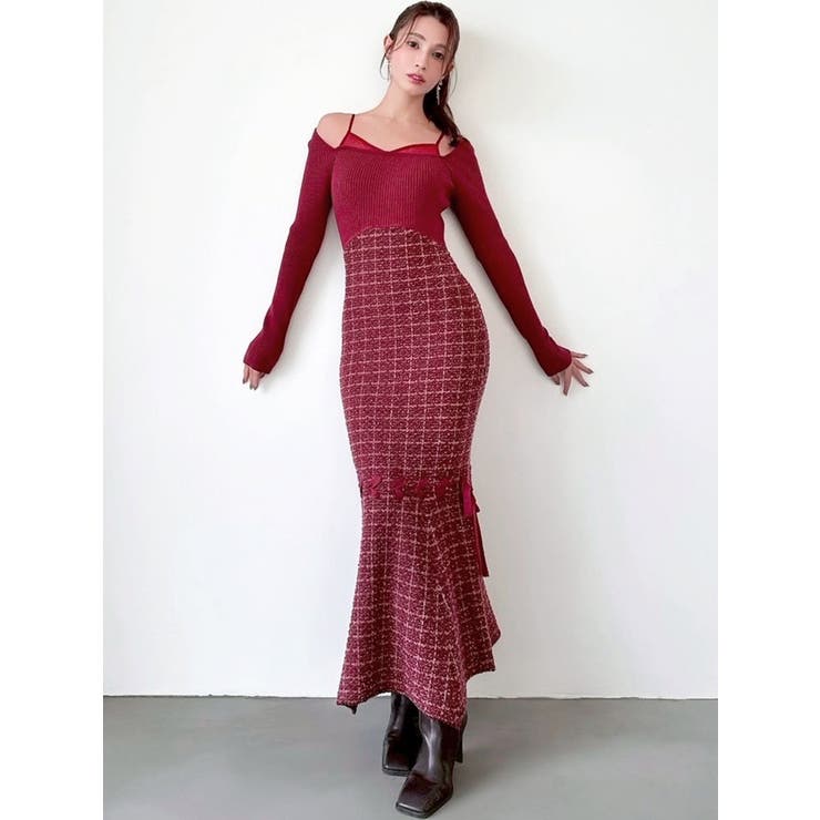 シアードッキングツイードニットワンピース | RESEXXY | 詳細画像3 