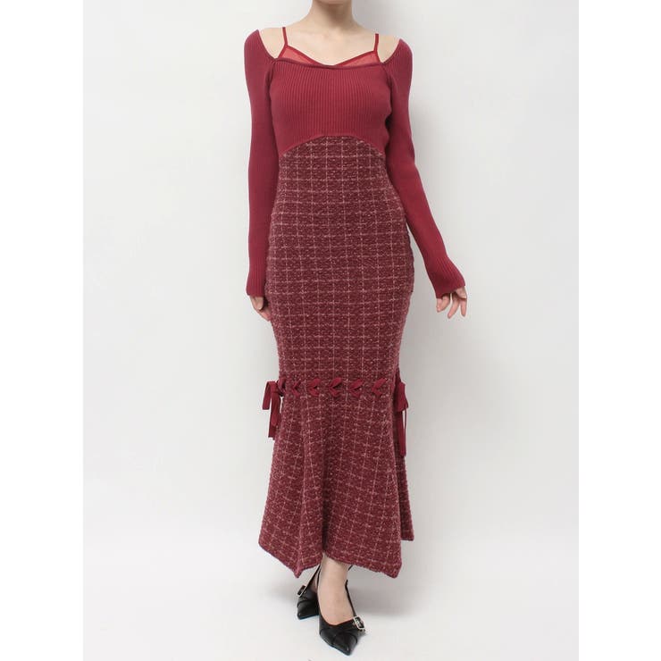 シアードッキングツイードニットワンピース | RESEXXY | 詳細画像30 