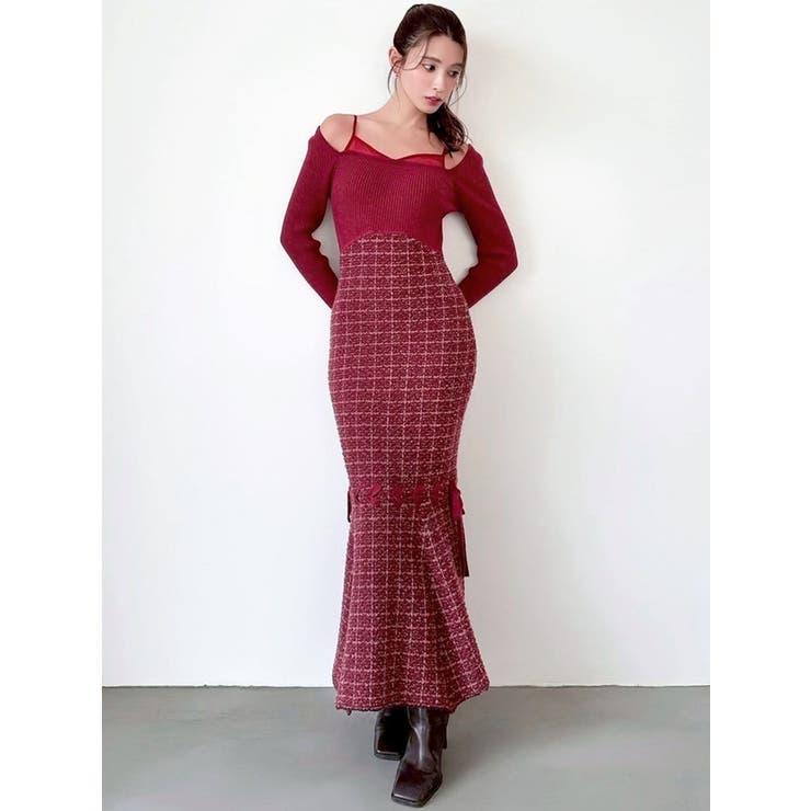 シアードッキングツイードニットワンピース | RESEXXY | 詳細画像5 