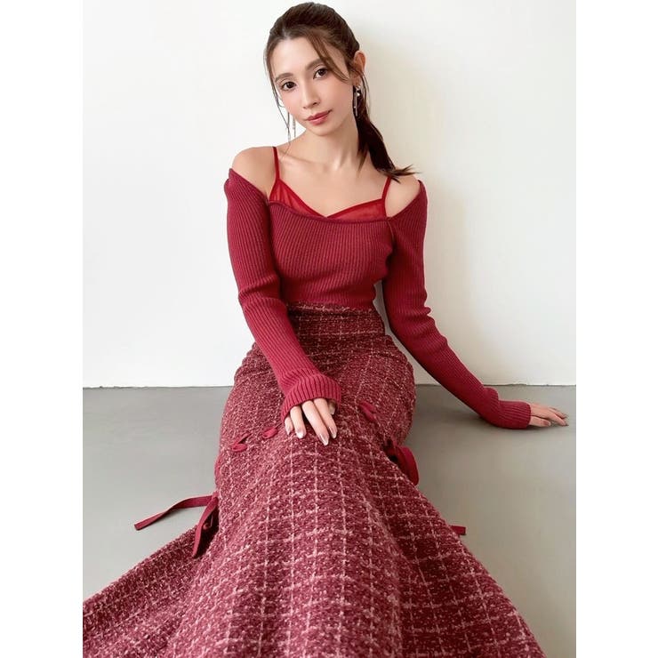 シアードッキングツイードニットワンピース | RESEXXY | 詳細画像6 