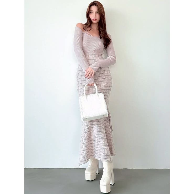 シアードッキングツイードニットワンピース | RESEXXY | 詳細画像7 