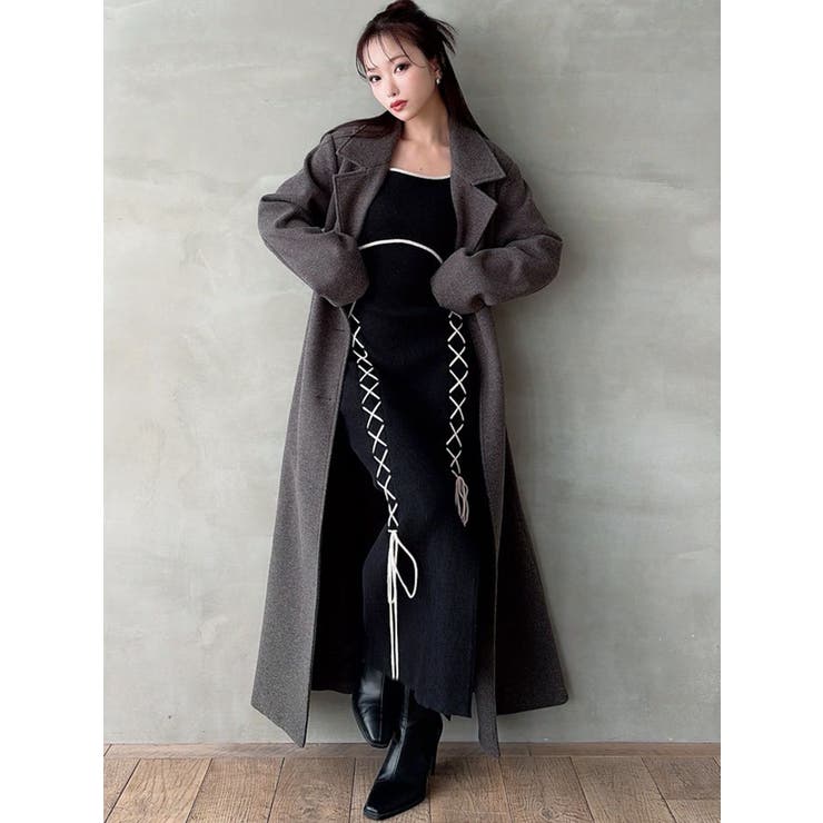 レースアップタイトニットワンピース[品番：MKSW0067132]｜RESEXXY