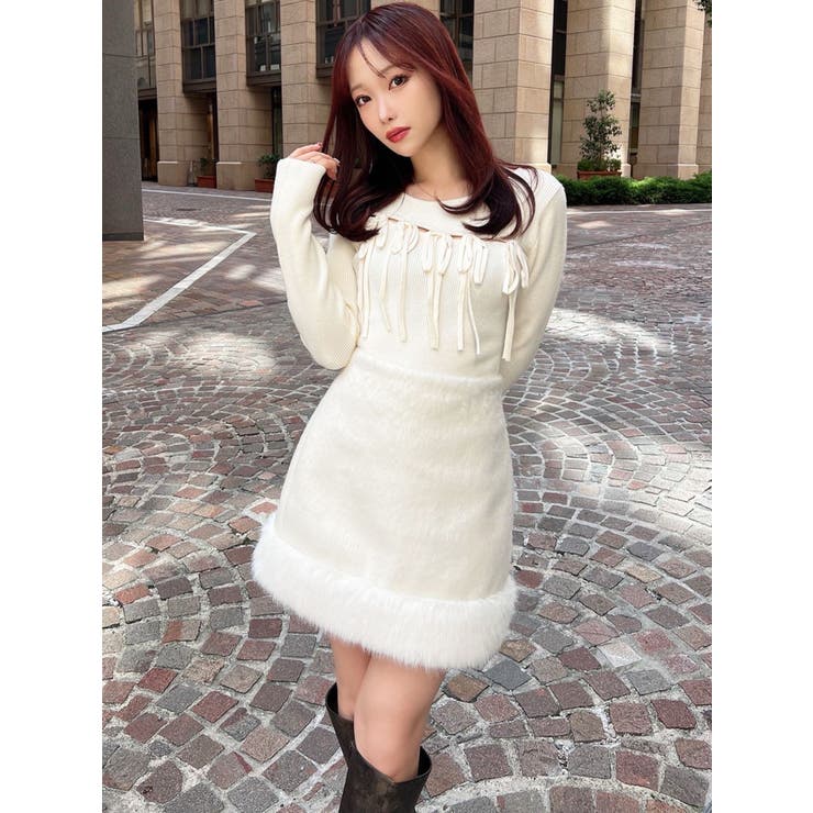 フェイクファーミニスカート【セットアップ着用可能】[品番