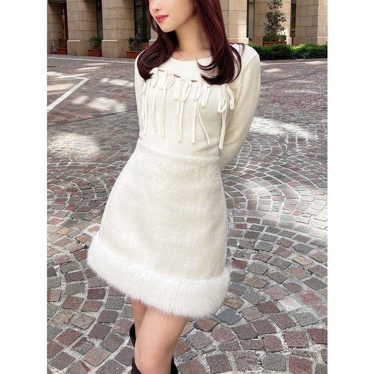 フェイクファーミニスカート【セットアップ着用可能】[品番