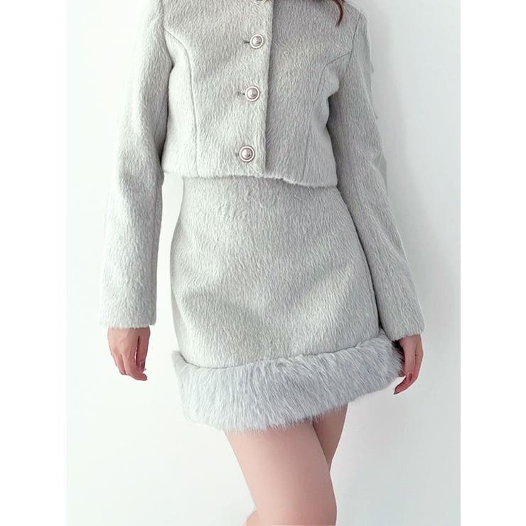 HAENGNAE ファーミニドレス スカート フェイクファーミニスカート【セットアップ着用可能】[品番