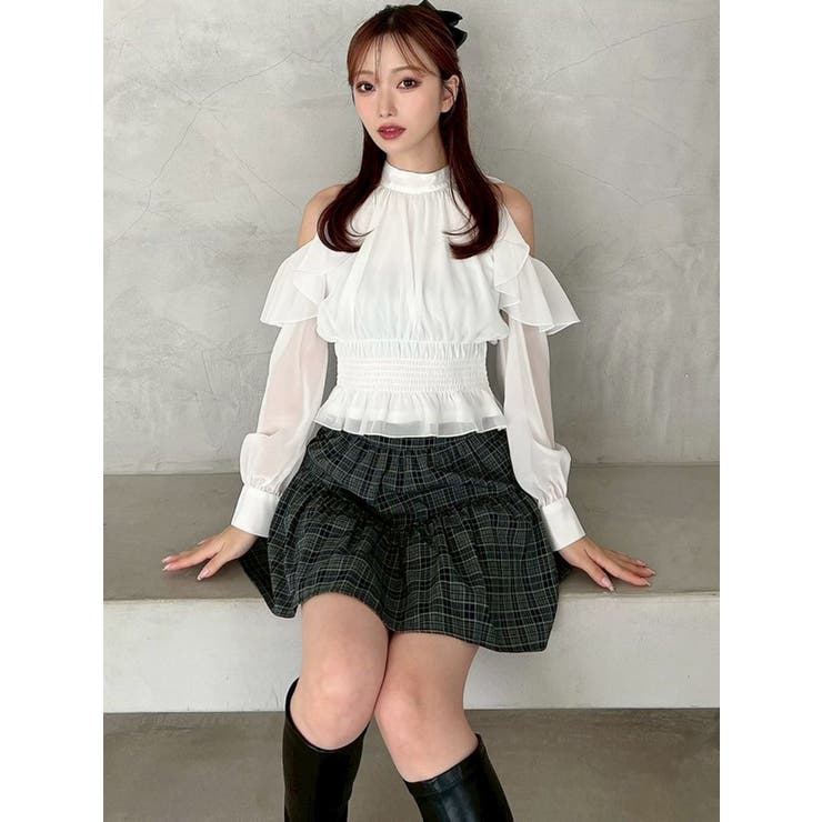 チェックミニフレアスカート【セットアップ着用可能】[品番