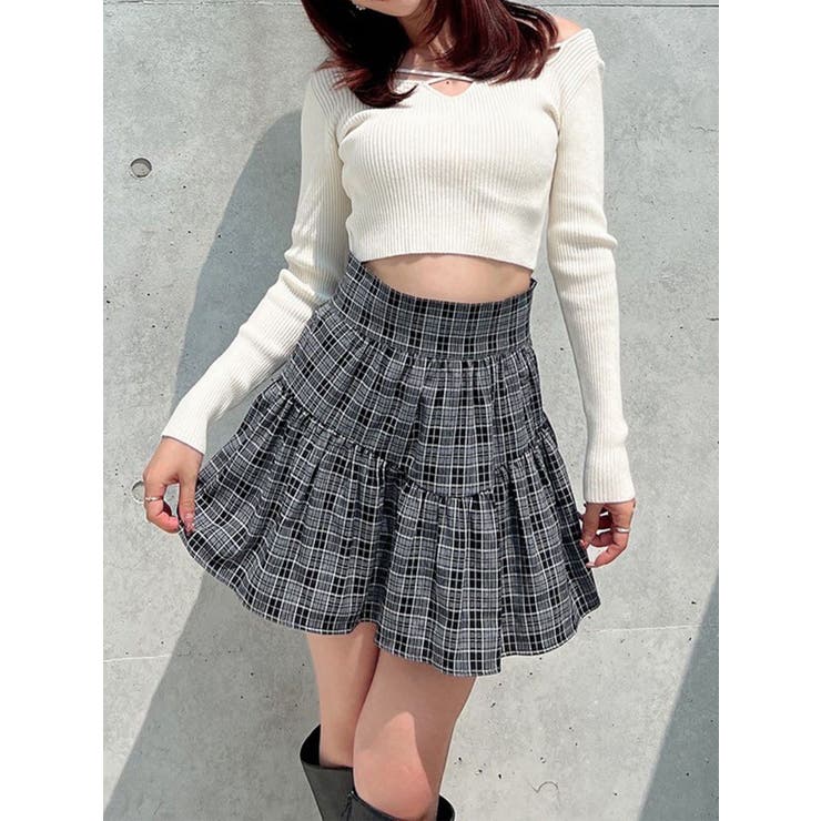 ブラック | チェックミニフレアスカート【セットアップ着用可能】 | RESEXXY