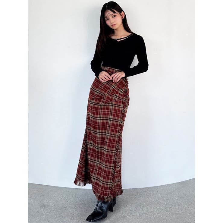 フリンジチェックタックスカート | RESEXXY | 詳細画像14 