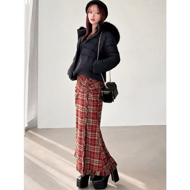 フリンジチェックタックスカート | RESEXXY | 詳細画像4 