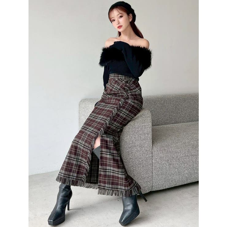 フリンジチェックタックスカート | RESEXXY | 詳細画像9 