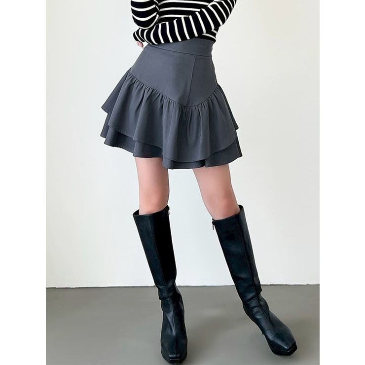 OZZONESTE 黒 フリル ミニスカート ElegantRose OZZON JAPAN / 【25