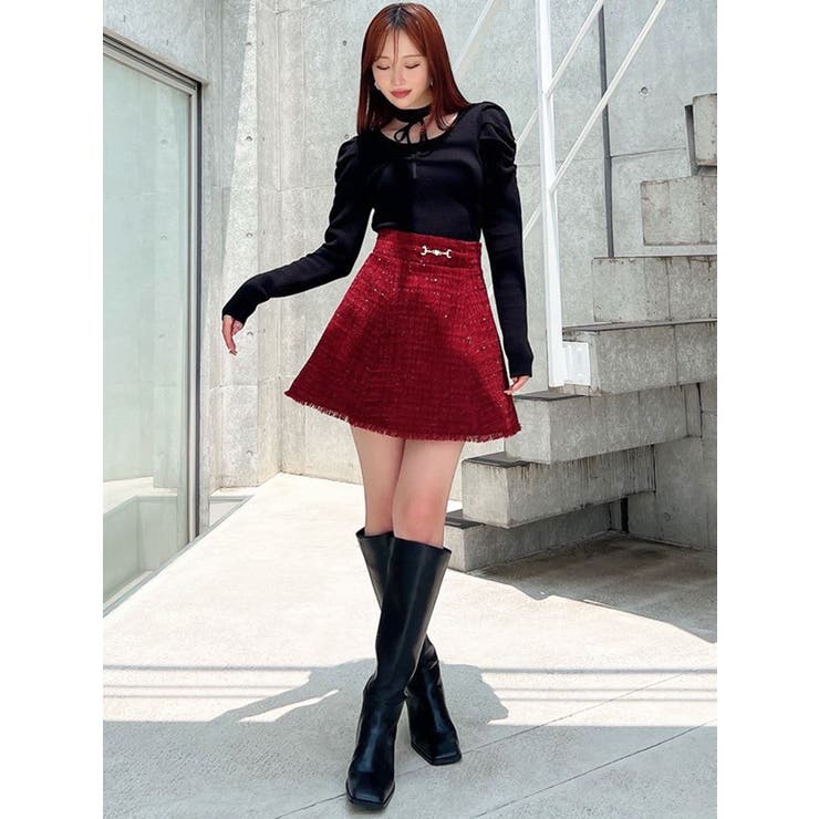 フリンジツイードミニスカート【セットアップ着用可能】 | RESEXXY | 詳細画像16 