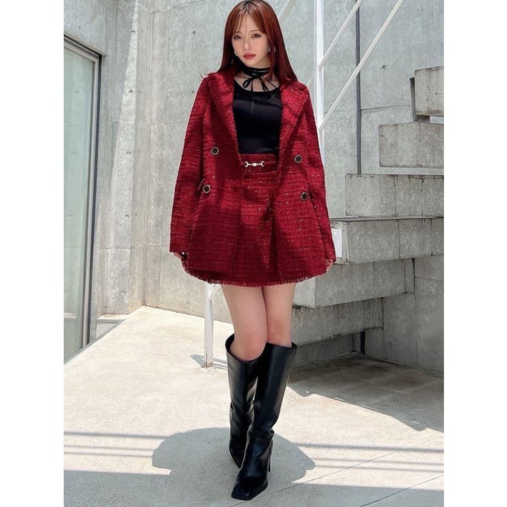 フリンジツイードミニスカート【セットアップ着用可能】 | RESEXXY | 詳細画像20 