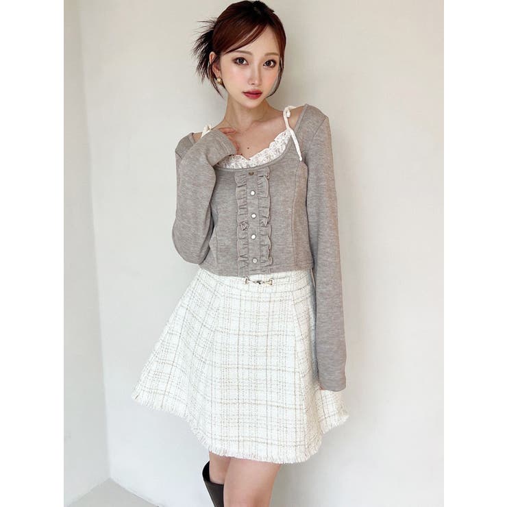 フリンジツイードミニスカート【セットアップ着用可能】 | RESEXXY | 詳細画像21 