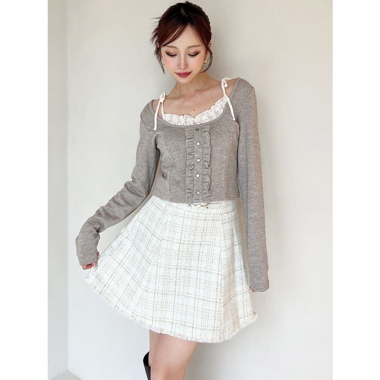 フリンジツイードミニスカート【セットアップ着用可能】 | RESEXXY | 詳細画像22 