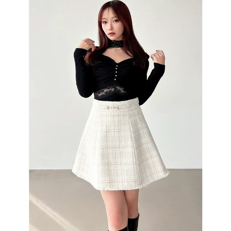 フリンジツイードミニスカート【セットアップ着用可能】 | RESEXXY | 詳細画像31 