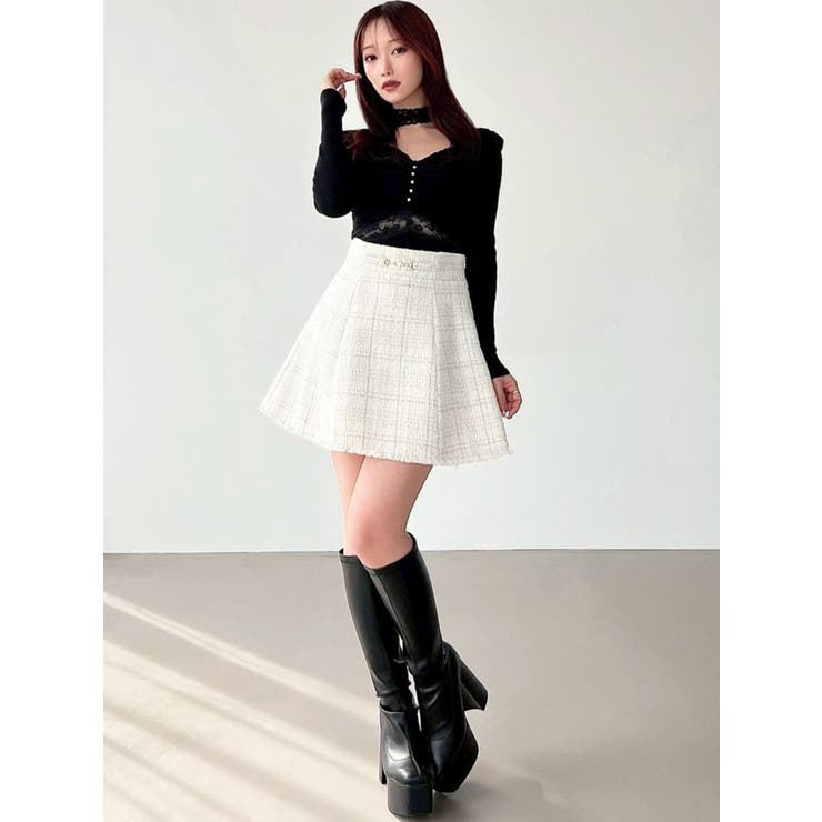 フリンジツイードミニスカート【セットアップ着用可能】 | RESEXXY | 詳細画像33 