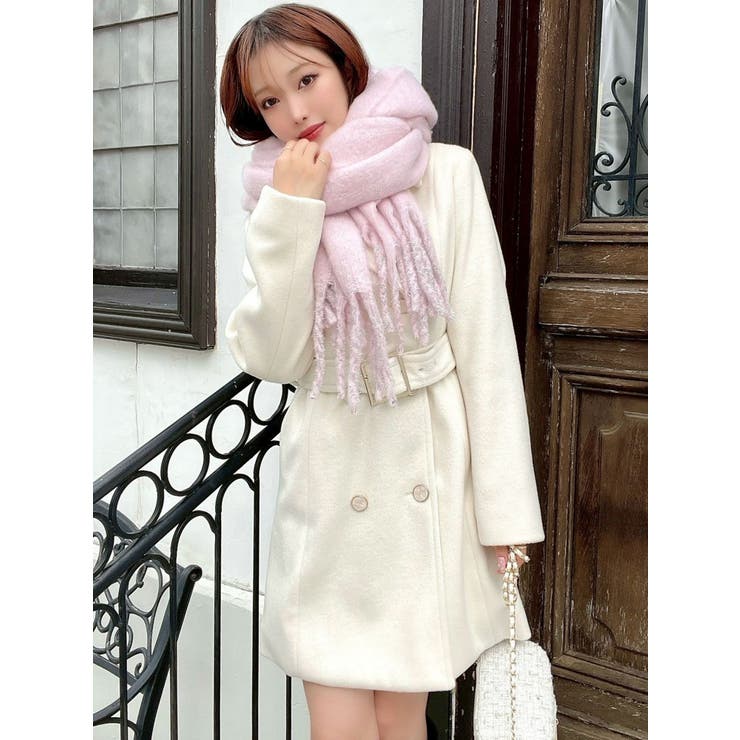 アミパリスマフラー　ベージュ アミパリス ベージュ フリンジ マフラー ami ベージュ フリンジ