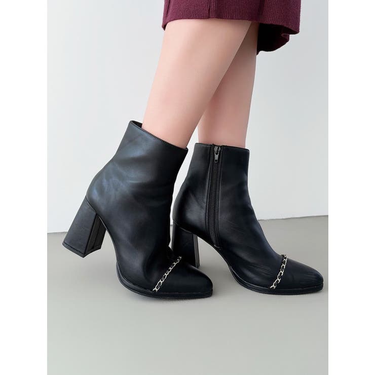 ブラック | チェーンベルトショートブーツ | RESEXXY