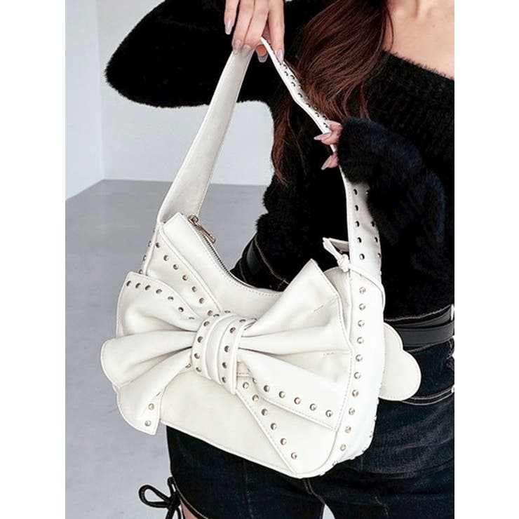 レノックス　(大きなリボン) スタッズポイントビッグリボンバッグ[品番：MKSW0066577]｜RESEXXY