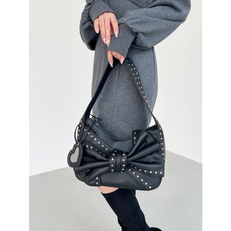 スタッズポイントビッグリボンバッグ[品番：MKSW0066577]｜RESEXXY