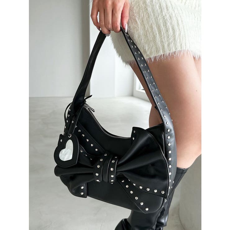 スタッズポイントビッグリボンバッグ[品番：MKSW0066577]｜RESEXXY