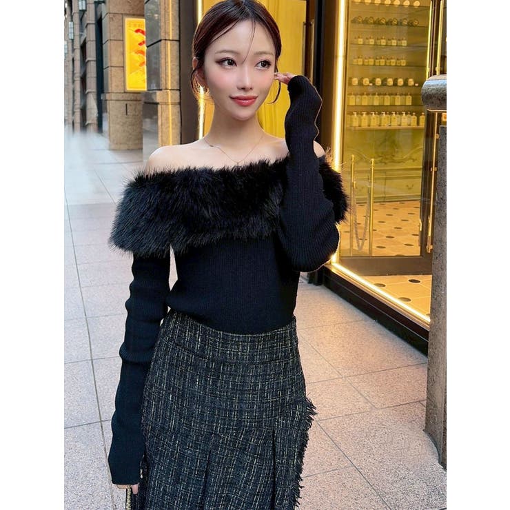 フェイクファーオフショルニットトップス | RESEXXY | 詳細画像10 