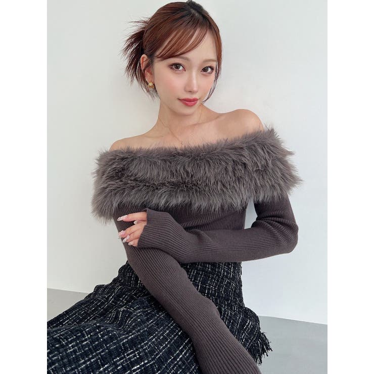 フェイクファーオフショルニットトップス | RESEXXY | 詳細画像12 