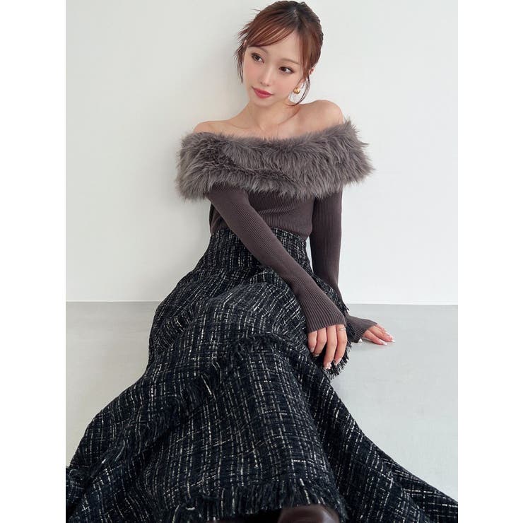 フェイクファーオフショルニットトップス | RESEXXY | 詳細画像15 