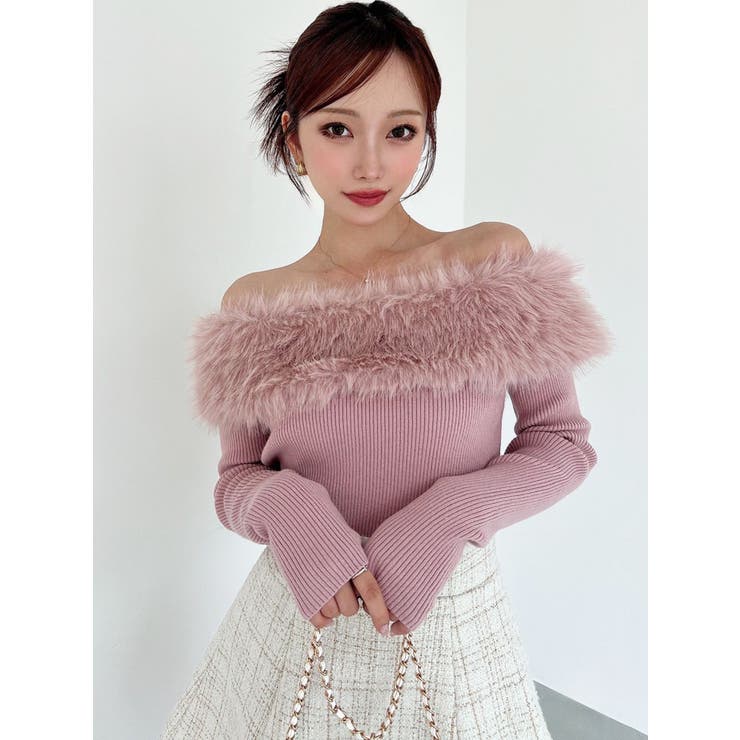 フェイクファーオフショルニットトップス | RESEXXY | 詳細画像17 